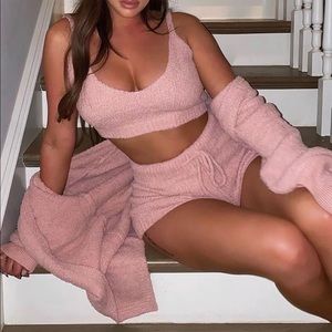 Fashion Nova 3 piece cozy short crop sweater set